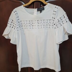 Laundry by Shelli Segal short sleeve top white, size S